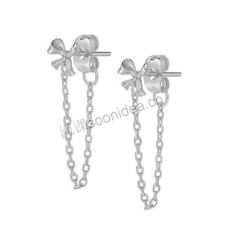 925 SILVER BOW CHAIN STUDS 