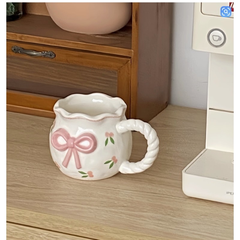 BOW CHERRY CERAMIC MUG 