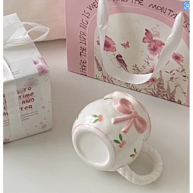 BOW CHERRY CERAMIC MUG