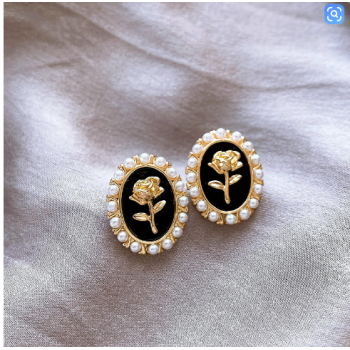 Silver temperament high-end earrings